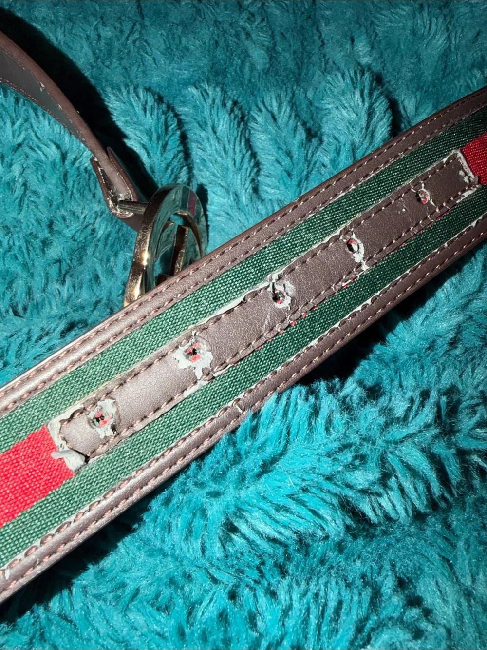 Green & Red GG Stripe unisex Belt 36”